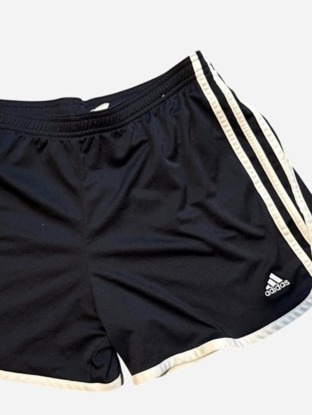 Vintage adidas Black Athletic Shorts with White Trim~Med.